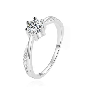 Beneto Krásný stříbrný prsten s čirými zirkony AGG304L 54 mm