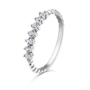 Brilio Silver Půvabný stříbrný prsten se zirkony SR031W 52 mm