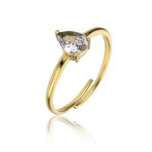 Emily Westwood Půvabný pozlacený prsten s čirým zirkonem Presley EWR23064G