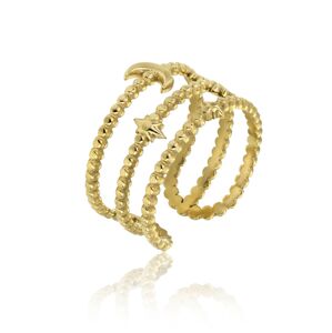Emily Westwood Stylový pozlacený otevřený prsten z oceli Anastasia EWR23029G